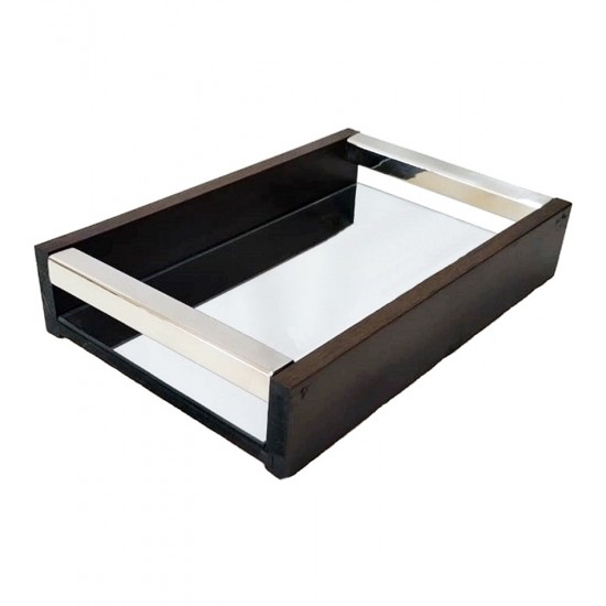 Bandeja 23cm Por 15cm Por 4,5cm de Altura Espelhada De Madeira Naturals